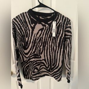 Tahari Zebra /Tiger Sparkle Sweater New with Tags Size XS